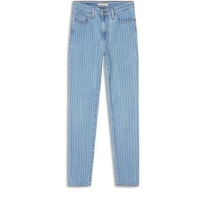 Levi's Light Blue Striped Straight Leg Jeans